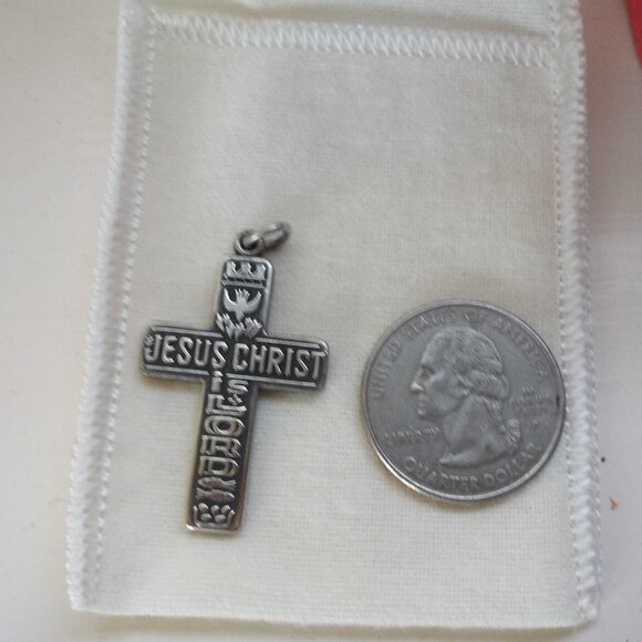 Retired James Avery Jesus Christ Is Lord 2 Fish 5 Loaves Crown Dove Pendant - Picture 3 of 5